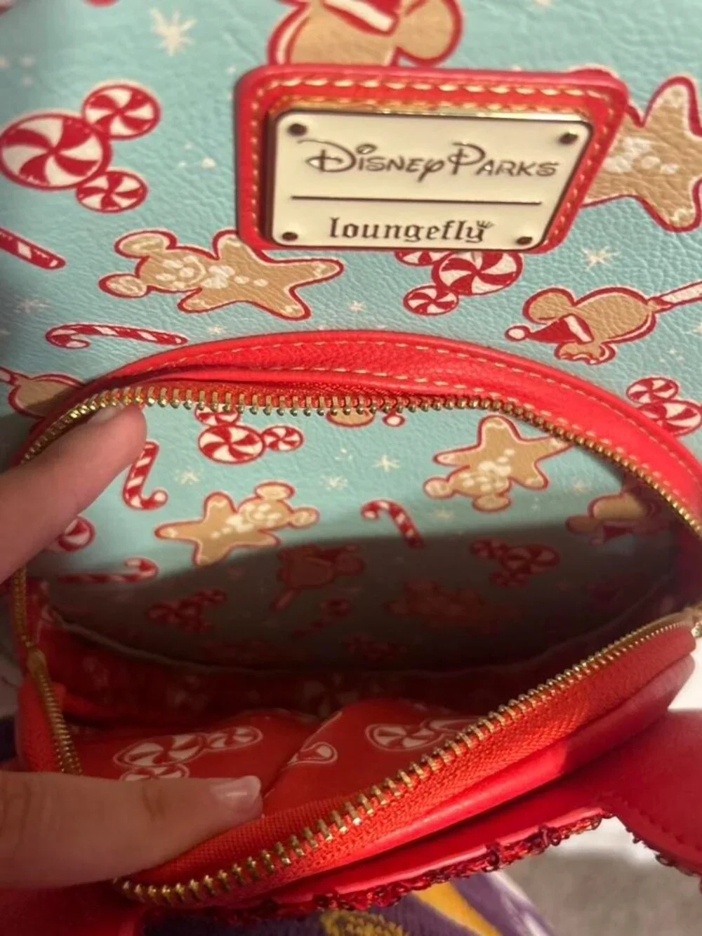 Disney Parks x Loungefly Mickey Peppermint Gingerbread Mini Backpack